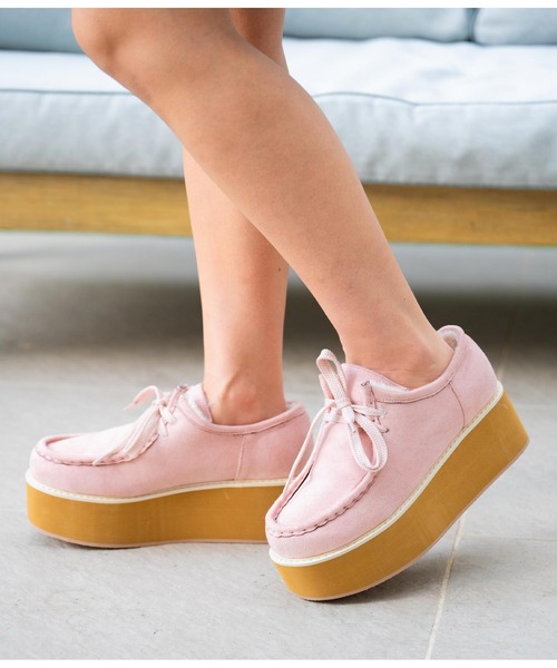 anap mimpi（アナップミンピ）の「中ボア厚底モカシンショートブーツ