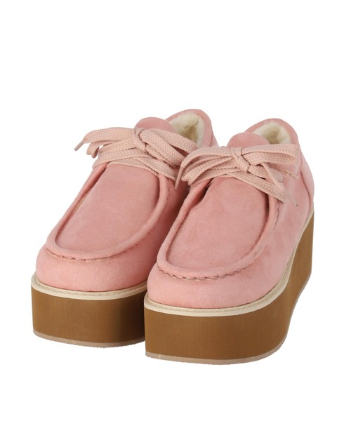 anap mimpi（アナップミンピ）の「中ボア厚底モカシンショートブーツ（モカシン/デッキシューズ・レディース・ピンク/ベージュ/ブラック/ミント・L/LL/M/S）」の9枚目の写真