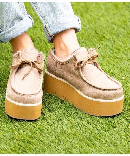 anap mimpi（アナップミンピ）の「中ボア厚底モカシンショートブーツ（モカシン/デッキシューズ・レディース・ピンク/ベージュ/ブラック/ミント・L/LL/M/S）」の22枚目の写真