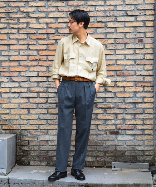 ALESSANDRO GHERARDI × BEAMS F / 別注 リネン サファリシャツ 【公式