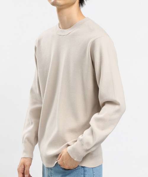 GLOBAL WORK Smile Seed Store（グローバルワーク スマイルシードストア）の「スパンレーヨンプルオーバー/907897（ニット/セーター・メンズ・ネイビー/ブラック/グレー系その他/ベージュ・MEDIUM/SMALL/X-LARGE/LARGE）」の3枚目の写真