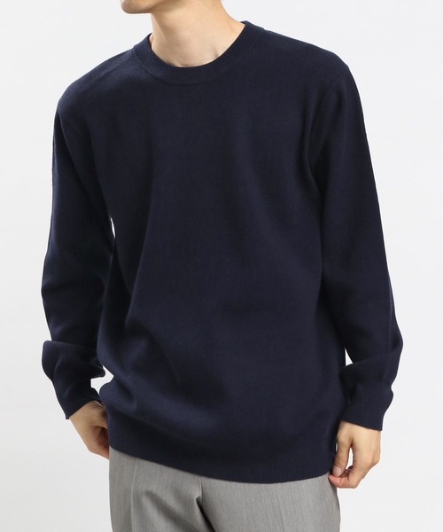 GLOBAL WORK Smile Seed Store（グローバルワーク スマイルシードストア）の「スパンレーヨンプルオーバー/907897（ニット/セーター・メンズ・ネイビー/ブラック/グレー系その他/ベージュ・MEDIUM/SMALL/X-LARGE/LARGE）」の4枚目の写真