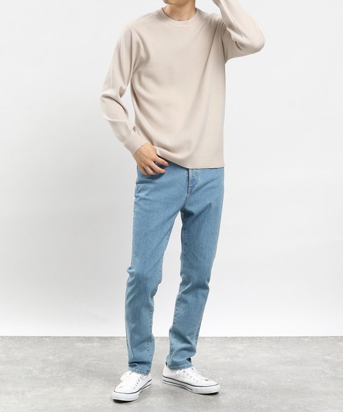 GLOBAL WORK Smile Seed Store（グローバルワーク スマイルシードストア）の「スパンレーヨンプルオーバー/907897（ニット/セーター・メンズ・ネイビー/ブラック/グレー系その他/ベージュ・MEDIUM/SMALL/X-LARGE/LARGE）」の15枚目の写真