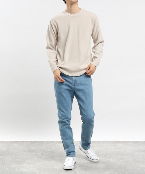 GLOBAL WORK Smile Seed Store（グローバルワーク スマイルシードストア）の「スパンレーヨンプルオーバー/907897（ニット/セーター・メンズ・ネイビー/ブラック/グレー系その他/ベージュ・MEDIUM/SMALL/X-LARGE/LARGE）」の17枚目の写真