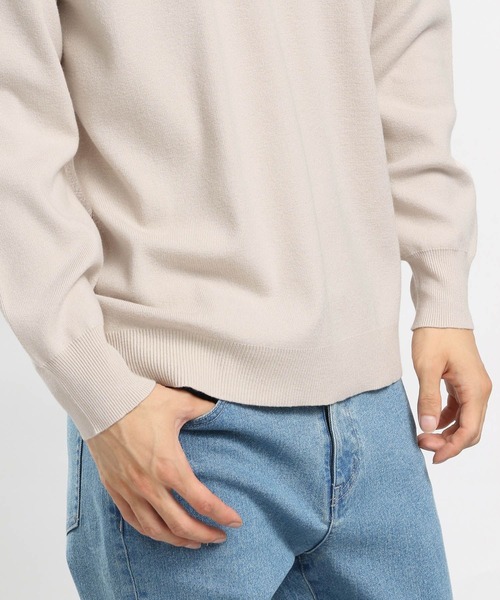 GLOBAL WORK Smile Seed Store（グローバルワーク スマイルシードストア）の「スパンレーヨンプルオーバー/907897（ニット/セーター・メンズ・ネイビー/ブラック/グレー系その他/ベージュ・MEDIUM/SMALL/X-LARGE/LARGE）」の20枚目の写真