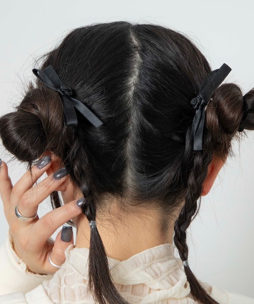 【ら ページ】ヘアリボン 2点 WEGO/【2点セット】ナローリボンクリップ（バレッタ/ヘア