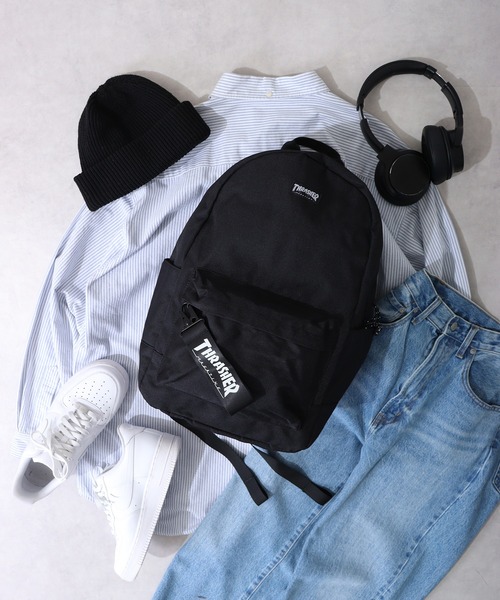 THRASHER(スラッシャー)の「THRASHER DAY PACK(バックパック/リュック・メンズ・ブラック/マルチ・FREE)」の1枚目の写真