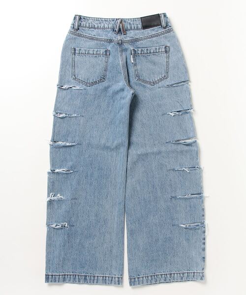 ANNA SUI NYC（アナ スイ エヌ ワイ シー）の「ANNA SUI NYC スーパースラッシュ バギー デニムパンツ 【SP】（デニムパンツ・レディース・ブルー/サックスブルー・M/S）」の3枚目の写真