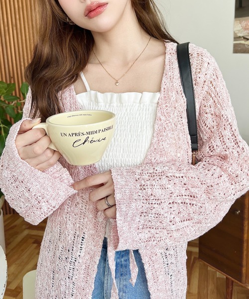 moment+（モーメントプラス）の「スカラ柄透かし編みニットリボン