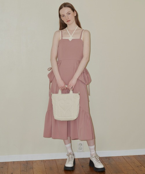 idem(イデム)の「fringe cup in camisole/カップ付きフリンジキャミソール(キャミソール・レディース・アイボリー/グレー・FREE)」の4枚目の写真