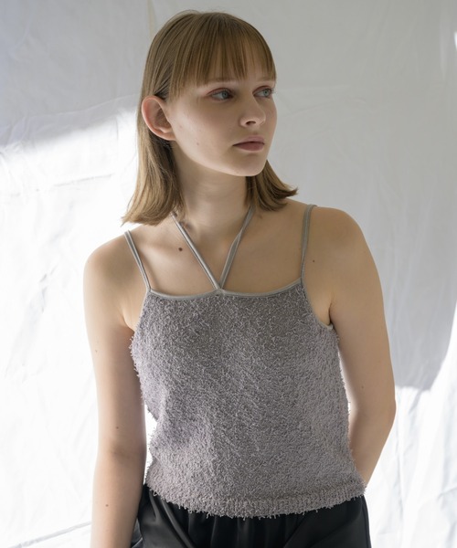 idem(イデム)の「fringe cup in camisole/カップ付きフリンジキャミソール(キャミソール・レディース・アイボリー/グレー・FREE)」の17枚目の写真
