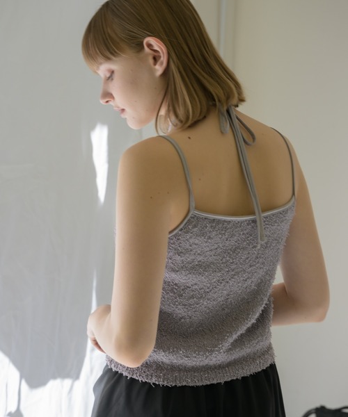 idem(イデム)の「fringe cup in camisole/カップ付きフリンジキャミソール(キャミソール・レディース・アイボリー/グレー・FREE)」の3枚目の写真