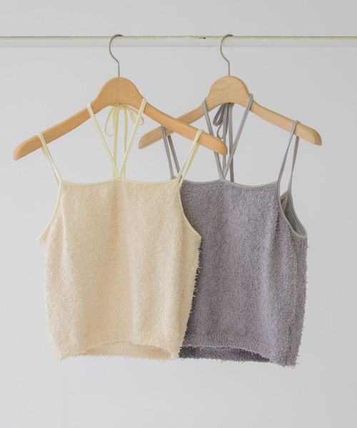 idem(イデム)の「fringe cup in camisole/カップ付きフリンジキャミソール(キャミソール・レディース・アイボリー/グレー・FREE)」の9枚目の写真
