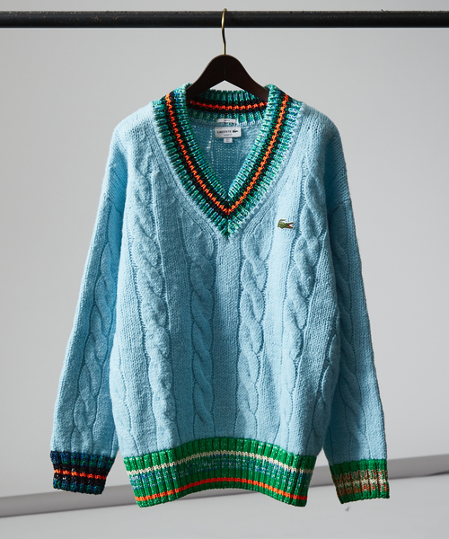 LACOSTE（ラコステ）の「【LACOSTE】チルデンニット / AH0816-10（ニット/セーター・メンズ・サックスブルー・L/M）」の2枚目の写真