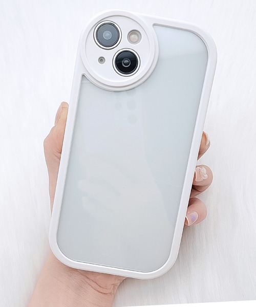 セール】カラーフレームクリアソフトiPhoneケース（スマホケース