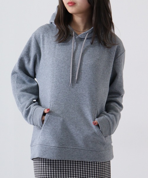 ACE(エース)の「ACE 裏起毛 スウェット パーカー 無地(パーカー・レディース・杢グレー/ピンク/ネイビー/ヘザーチャコール/ブルーグレー/ブラック・L/M/LL)」の7枚目の写真