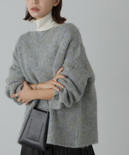 FREE'S MART（フリーズマート）の「ボートネックチュニックニット（ニット/セーター・レディース・グレー/ベージュ/ブルー・FREE）」の4枚目の写真