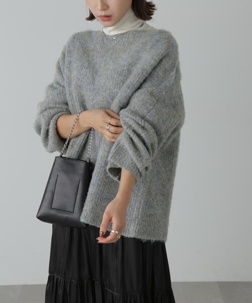 FREE'S MART（フリーズマート）の「ボートネックチュニックニット（ニット/セーター・レディース・グレー/ベージュ/ブルー・FREE）」の5枚目の写真