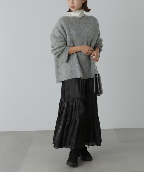 FREE'S MART（フリーズマート）の「ボートネックチュニックニット（ニット/セーター・レディース・グレー/ベージュ/ブルー・FREE）」の9枚目の写真