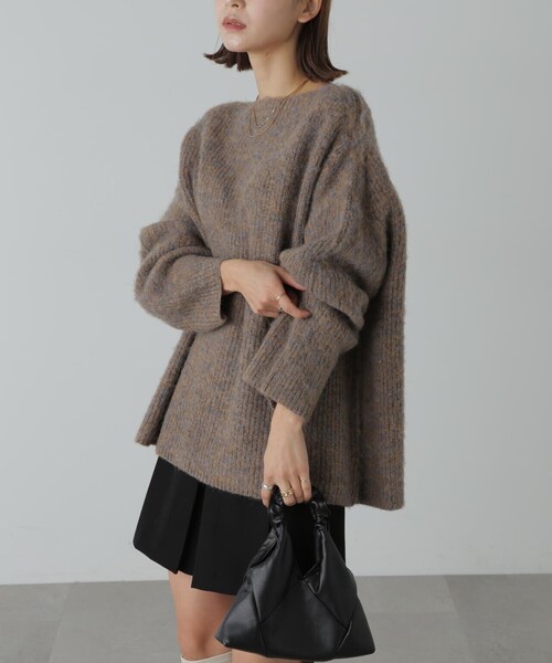 FREE'S MART（フリーズマート）の「ボートネックチュニックニット（ニット/セーター・レディース・グレー/ベージュ/ブルー・FREE）」の13枚目の写真