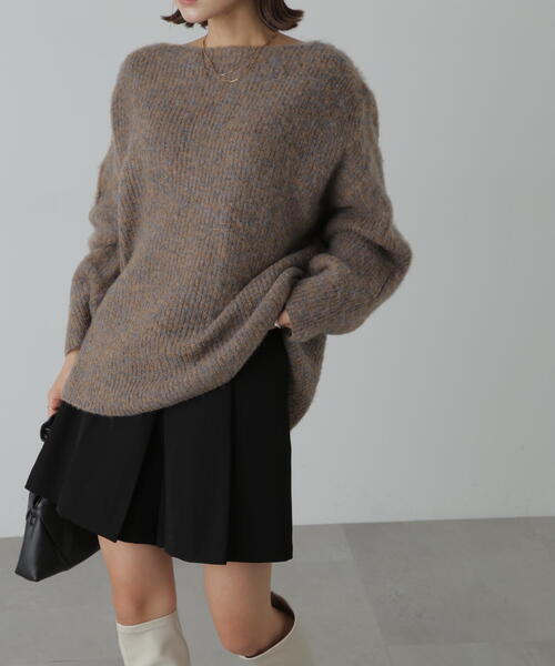 FREE'S MART（フリーズマート）の「ボートネックチュニックニット（ニット/セーター・レディース・グレー/ベージュ/ブルー・FREE）」の14枚目の写真