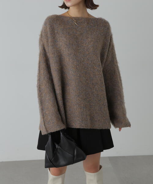 FREE'S MART（フリーズマート）の「ボートネックチュニックニット（ニット/セーター・レディース・グレー/ベージュ/ブルー・FREE）」の18枚目の写真