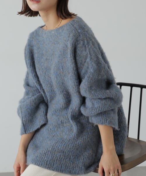 FREE'S MART（フリーズマート）の「ボートネックチュニックニット（ニット/セーター・レディース・グレー/ベージュ/ブルー・FREE）」の21枚目の写真