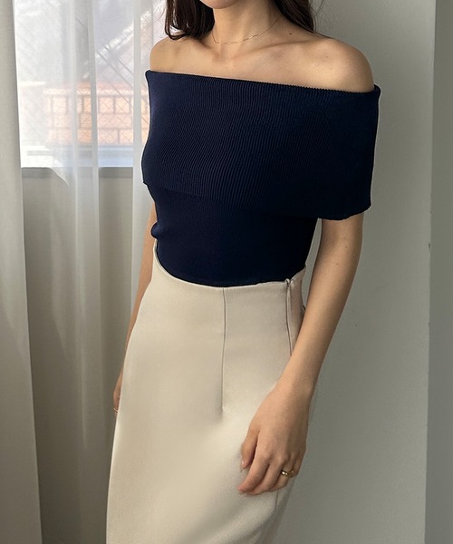 Y's ワイズ ポルカドット 変形ノースリーブニットトップス 黒 ブラック Sawa a la mode レディース トップス ベスト ニット 黒 ブラック