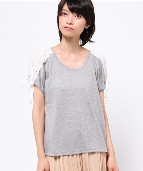 OUTLET(アウトレット)の「【Ciaopanic】肩切替結ビドルマンTee(Tシャツ/カットソー・レディース・グレー/ホワイト・FREE)」の1枚目の写真