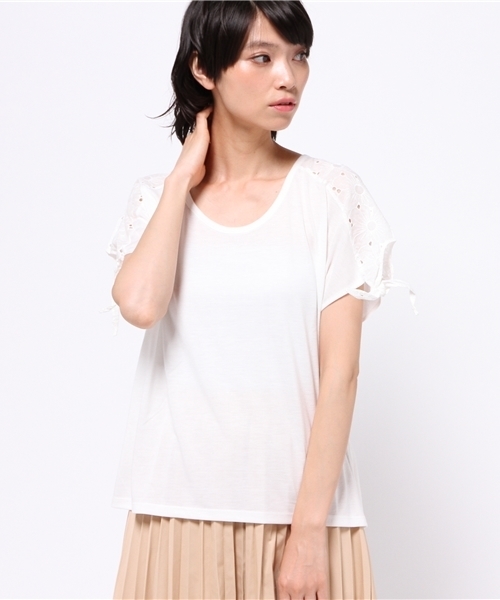 OUTLET(アウトレット)の「【Ciaopanic】肩切替結ビドルマンTee(Tシャツ/カットソー・レディース・グレー/ホワイト・FREE)」の2枚目の写真