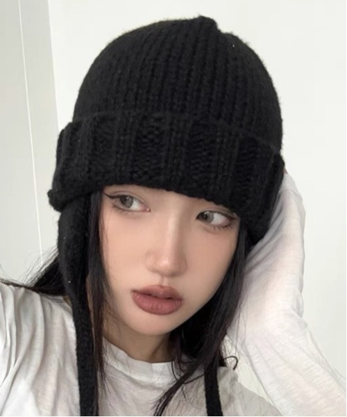 セール】【MASHIRO】フライトキャップ/耳あて付きニット帽