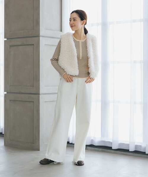 URBAN RESEARCH(アーバンリサーチ)の「ダメージワイドデニムパンツ(デニムパンツ・レディース・ホワイト/インディゴブルー・38/36)」の16枚目の写真