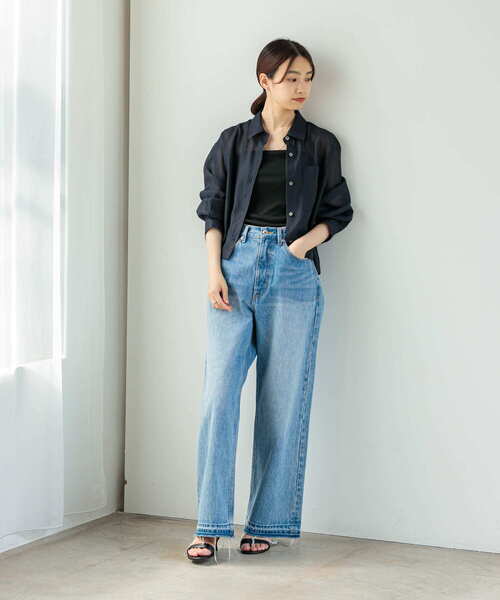 URBAN RESEARCH(アーバンリサーチ)の「ダメージワイドデニムパンツ(デニムパンツ・レディース・ホワイト/インディゴブルー・38/36)」の18枚目の写真