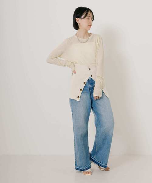 URBAN RESEARCH(アーバンリサーチ)の「ダメージワイドデニムパンツ(デニムパンツ・レディース・ホワイト/インディゴブルー・38/36)」の21枚目の写真