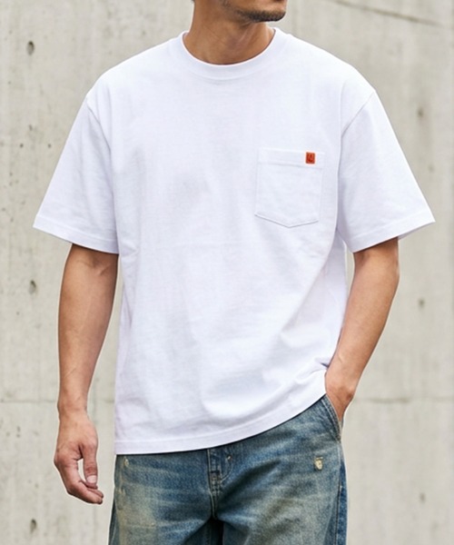UNIVERSAL OVERALL(ユニバーサルオーバーオール)の「【UNIVERSAL OVERALL】別注 POCKET T-SHIRTS / ポケットクルーネック半袖Tシャツ(Tシャツ/カットソー・メンズ・ブラック/オートミール/ネイビー/ホワイト/グリーン/チャコールグレー/グレイッシュベージュ/ライトピンク/セージグリーン/サックスブルー・SMALL/MEDIUM/LARGE/X-LARGE)」の14枚目の写真