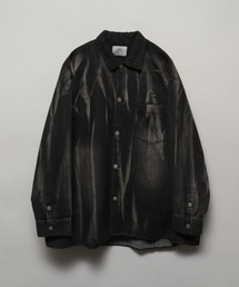 welise | 【welise/ウェライズ】フェードブリーチ加工 アシンメトリーダメージ オーバーサイズデニムシャツ(シャツ/ブラウス)