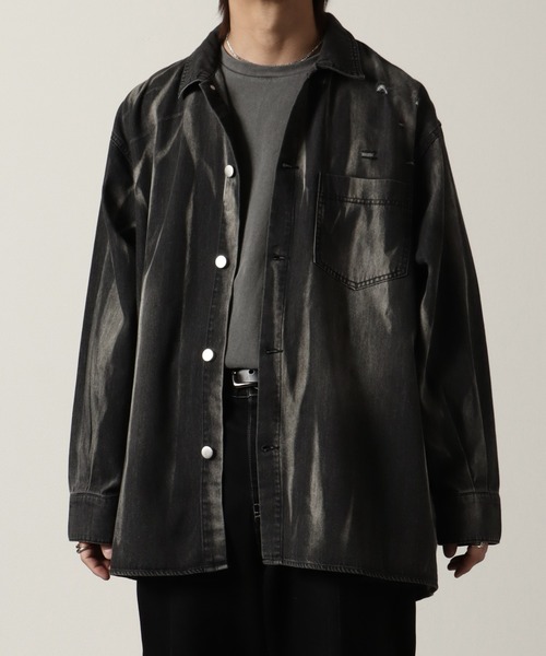 DIESELリメイク風ブリーチ加工オーバーサイズ　プラッドシャツ　Mサイズ DIESELリメイク風ブリーチ加工オーバーサイズ プラッドシャツ M
