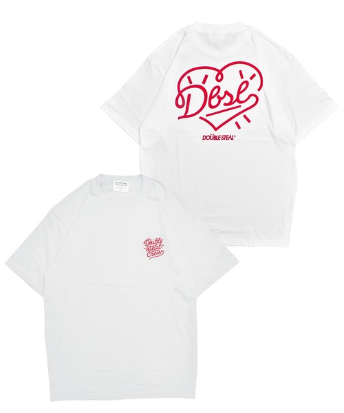 DOUBLE STEAL(ダブルスティール)の「ハート Tシャツ(Tシャツ/カットソー・メンズ・ライトブルー/ブラック/ホワイト×ネイビー/ホワイト×レッド・MEDIUM/LARGE/X-LARGE/XX-LARGE)」の2枚目の写真