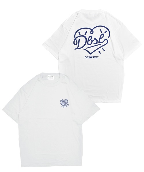 DOUBLE STEAL(ダブルスティール)の「ハート Tシャツ(Tシャツ/カットソー・メンズ・ライトブルー/ブラック/ホワイト×ネイビー/ホワイト×レッド・MEDIUM/LARGE/X-LARGE/XX-LARGE)」の3枚目の写真