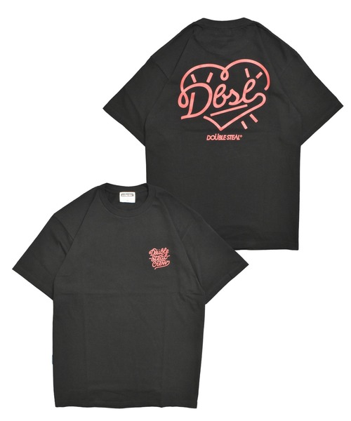 DOUBLE STEAL(ダブルスティール)の「ハート Tシャツ(Tシャツ/カットソー・メンズ・ライトブルー/ブラック/ホワイト×ネイビー/ホワイト×レッド・MEDIUM/LARGE/X-LARGE/XX-LARGE)」の4枚目の写真