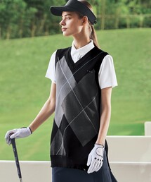 adabat | 【手洗い可】アーガイルデザイン Vネックニットベスト(ベスト)