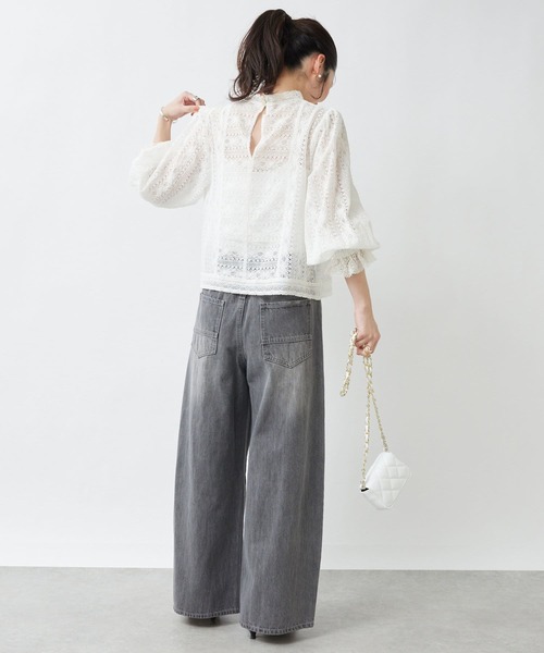 La boutique BonBon（ラブティックボンボン）の「レースバンドカラーブラウス（シャツ/ブラウス・レディース・ホワイト/ブラック・FREE）」の8枚目の写真