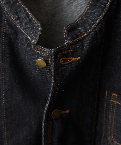 riziere（リジェール）の「バンドカラーブラックデニムジャケット（デニムジャケット・キッズ・ブラック・90/100/110/120/130/140/150）」の12枚目の写真