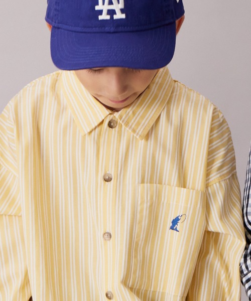 PAIRMANON STREET(ペアマノンストリート)の「【PAIRMANON STREET】アソート 長袖 布帛 ワンポイント 刺繍 シャツ(シャツ/ブラウス・キッズ・グリーン系その他/ブルー系その他/ベージュ系その他/ブラウン/イエロー系その他/ブルー/ブラック系その他/ブルー系その他3/ブラック系その他2/ライトベージュ・100/110/120/130/140/150/90/160)」の12枚目の写真