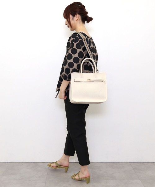 SMIR NASLI(サミールナスリ)の「ヒネリ金具ベルト×キャンバス2WAYトートバッグ(トートバッグ・レディース・オフホワイト/キャメル/ダークグレー・9)」の19枚目の写真