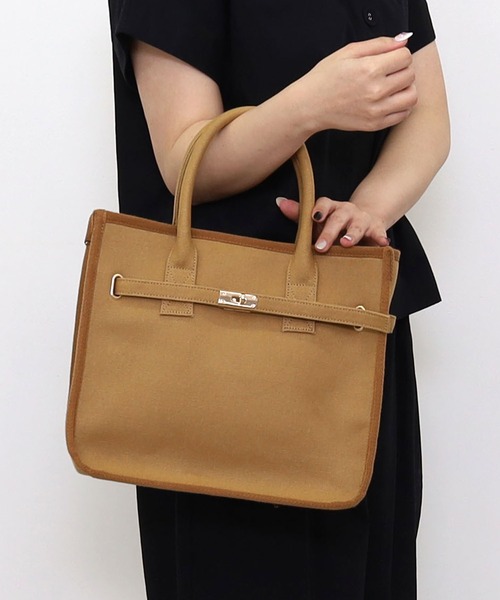 SMIR NASLI(サミールナスリ)の「ヒネリ金具ベルト×キャンバス2WAYトートバッグ(トートバッグ・レディース・オフホワイト/キャメル/ダークグレー・9)」の21枚目の写真