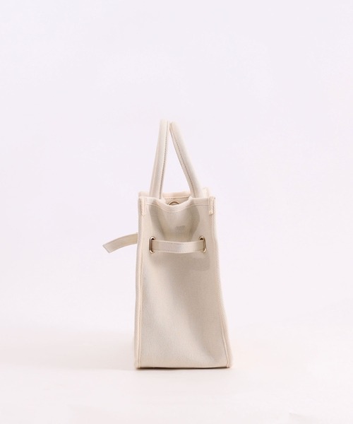 SMIR NASLI(サミールナスリ)の「ヒネリ金具ベルト×キャンバス2WAYトートバッグ(トートバッグ・レディース・オフホワイト/キャメル/ダークグレー・9)」の5枚目の写真