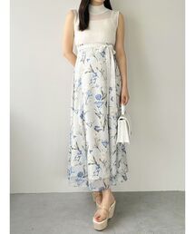 MERCURYDUO | シアーノースリニット花柄ドッキングワンピース【WEB限定サイズあり】(ワンピース)