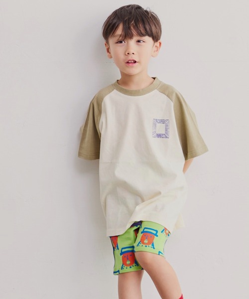 Life Support Products（ライフサポートプロダクツ）の「前後プリントラグランTシャツ（80～150cm）（Tシャツ/カットソー・キッズ・ワインレッド/ブルー/オレンジ/カーキ・80/130/95/140/150/90/100/110/120）」の2枚目の写真