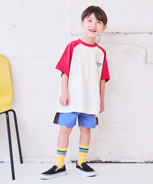 Life Support Products（ライフサポートプロダクツ）の「前後プリントラグランTシャツ（80～150cm）（Tシャツ/カットソー・キッズ・ワインレッド/ブルー/オレンジ/カーキ・80/130/95/140/150/90/100/110/120）」の9枚目の写真